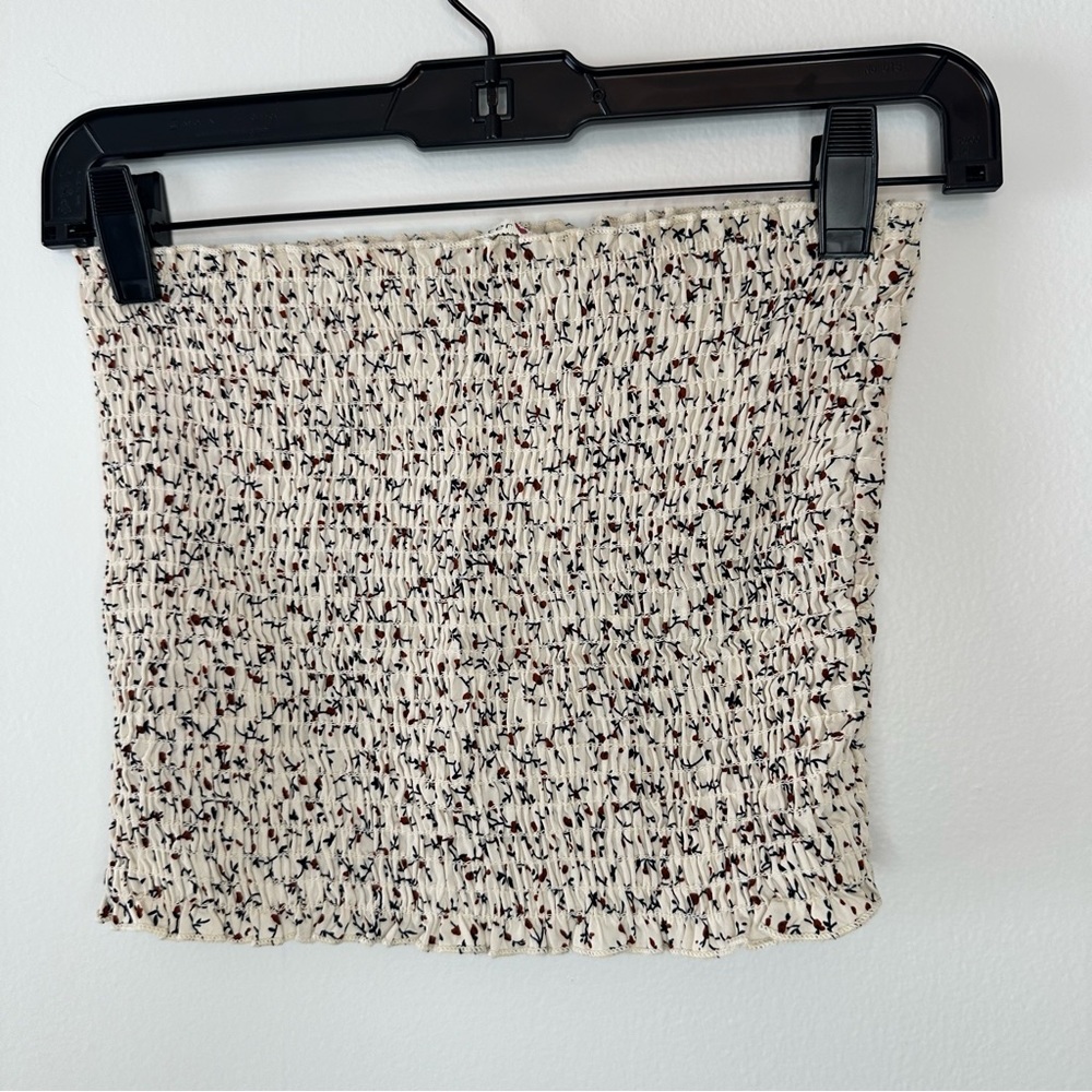 Better Be Floral Smocked Tube Top Shirred Strapless Crop OS